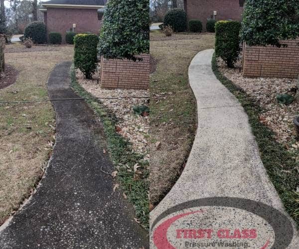 Before and After Concrete Cleaning Warner Robins